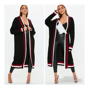 Black stripe detail cricket cardigan